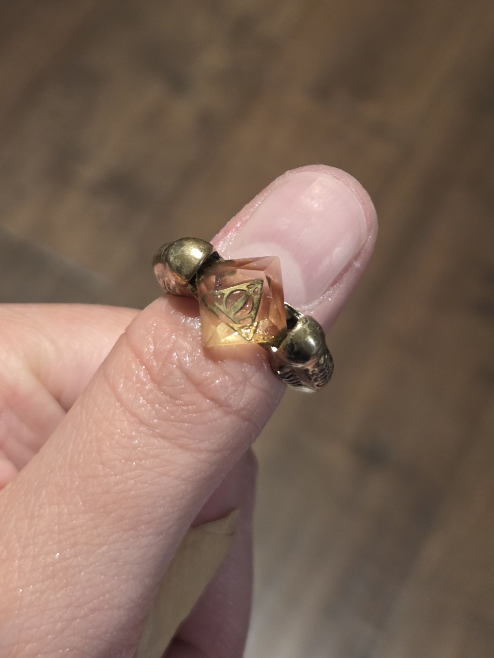 Horcruxe Replica Gold-Tone Ring with Yellow Faceted Crystal Accent